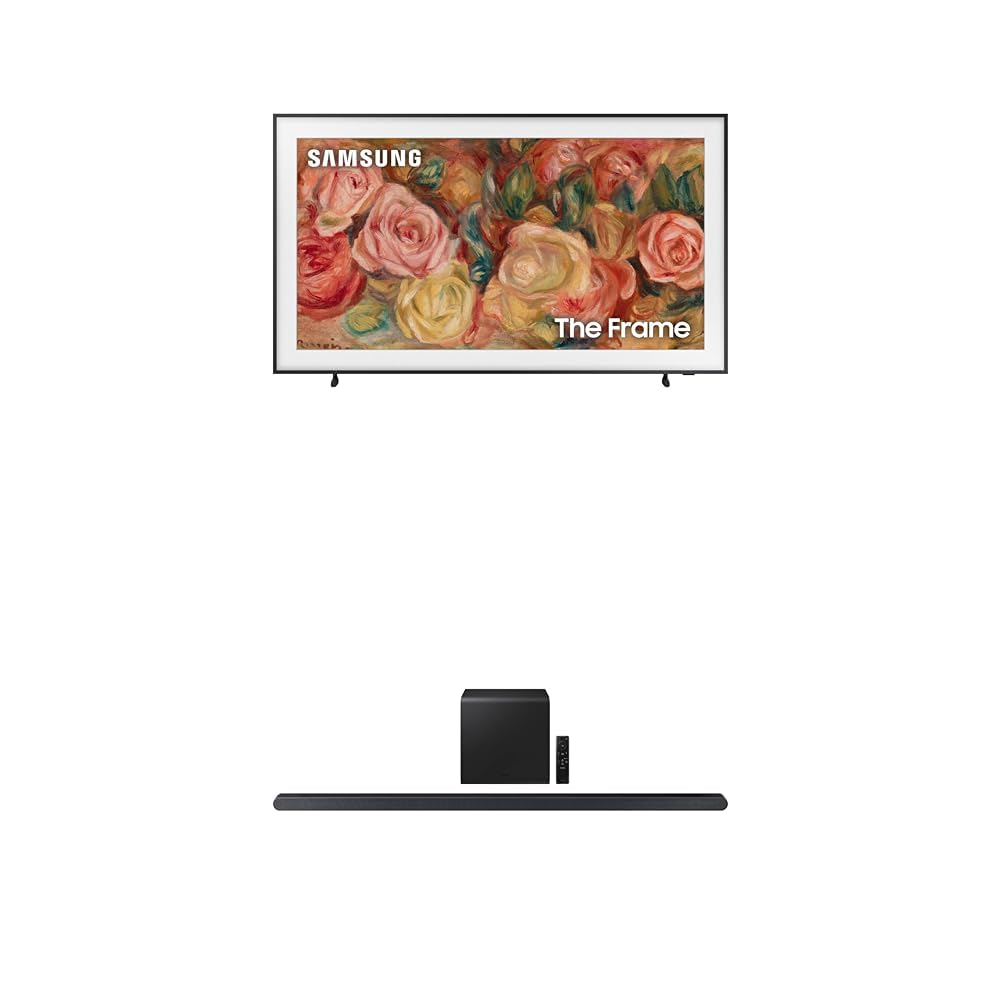 SAMSUNG 55-Inch Class QLED 4K LS03D The Frame Series Quantum HDR Smart TV w/Dolby Atmos, Art Mode, Anti-Reflection, Customizable Frame, Slim Fit Wall Mount with Alexa Built-in (QN55LS03D, 2024 Model)