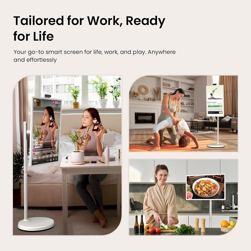 ApoloSign 32'' UHD 4K Smart Portable TV 2nd Gen, 16(8+8) GB RAM+256GB, Android 15, EDLA-Certified, Portable Touch Screen Monitor, Built-in 15000mAh Battery, Full Swivel Rotation, Voice Remote Control