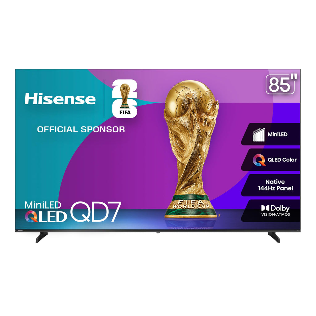 Hisense 65" Class QD7 Series Mini-LED 4K UHD Smart Fire TV (65QD7QF, 2025 Model) - QLED, HDR10+, Dolby Vision, Dolby Atmos, Game Mode Plus, ALLM, Alexa Built in with Voice Remote, Streaming TV, Black