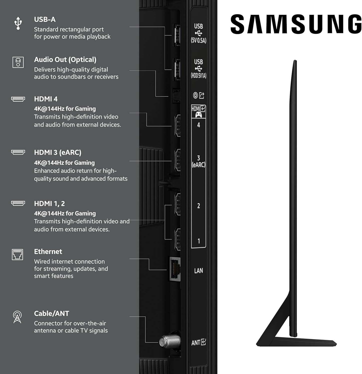 Samsung 65-Inch Class Neo QLED QN70F 4K Mini LED Smart TV (2025 Model) NQ4 AI Gen2 Processor, Quantum Matrix Technology Slim, Motion Xcelerator 144Hz, Samsung Vision AI, Alexa Built-in