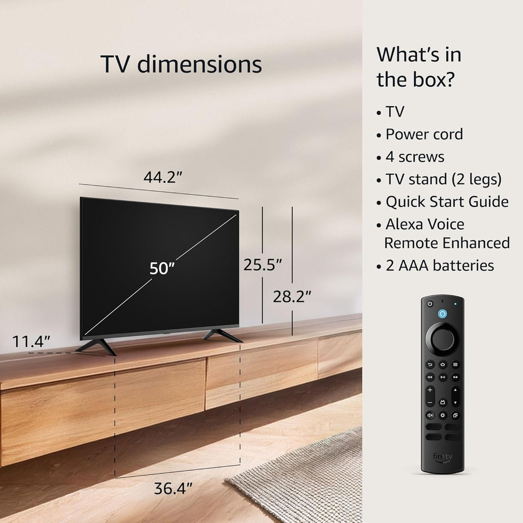 Amazon Fire TV 50" 4-Series 4K UHD smart TV, stream live TV without cable, 2024 release