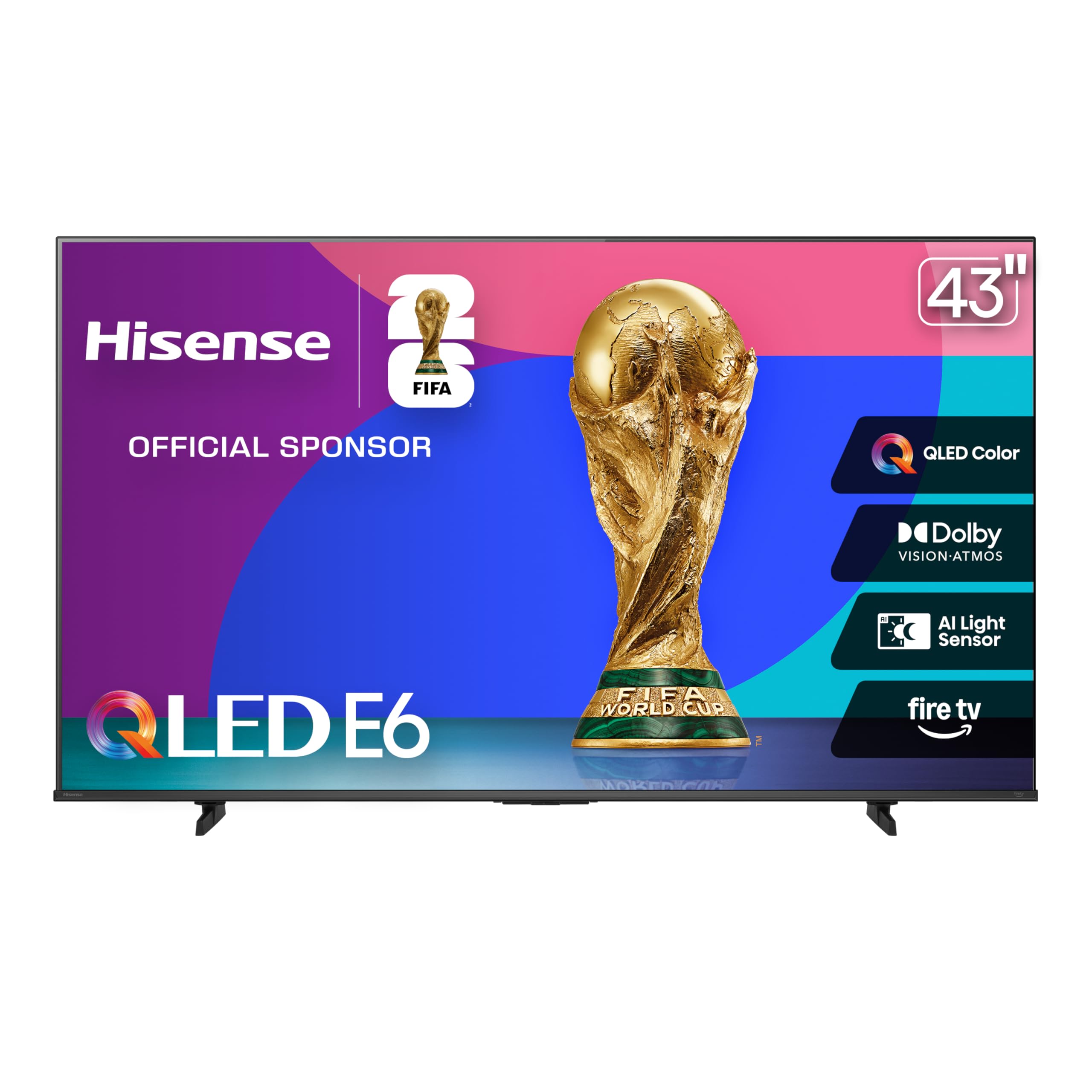 Hisense 65" E6 Cinema Series QLED 4K UHD Smart Fire TV (65E6QF, 2025 Model) - QLED, AI Light Sensor, Dolby Vision · Atmos, Voice Remote with Alexa, Motion Rate 120, HDR 10+ Adaptive, Game Mode Plus