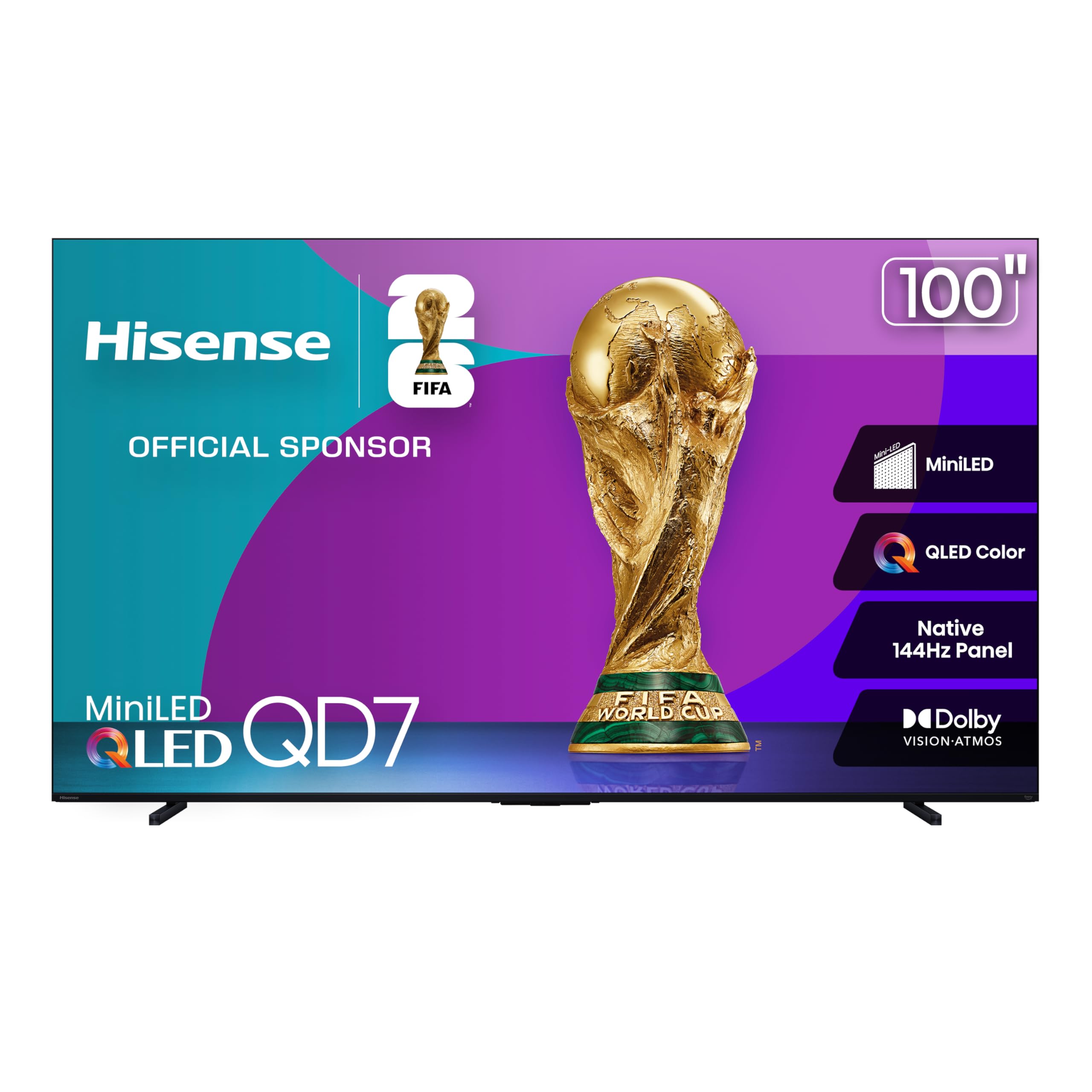 Hisense 65" Class QD7 Series Mini-LED 4K UHD Smart Fire TV (65QD7QF, 2025 Model) - QLED, HDR10+, Dolby Vision, Dolby Atmos, Game Mode Plus, ALLM, Alexa Built in with Voice Remote, Streaming TV, Black