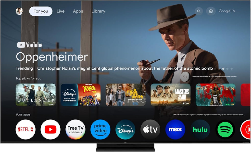 TCL 55 Inch Class QM7K Series | Mini LED QLED 4K HDR | 55QM7K, 2025 Model | 120HZ-144HZ Anti Reflective Screen Smart Google TV Dolby Atmos Onkyo Audio | Voice Remote Alexa Gaming Streaming Television