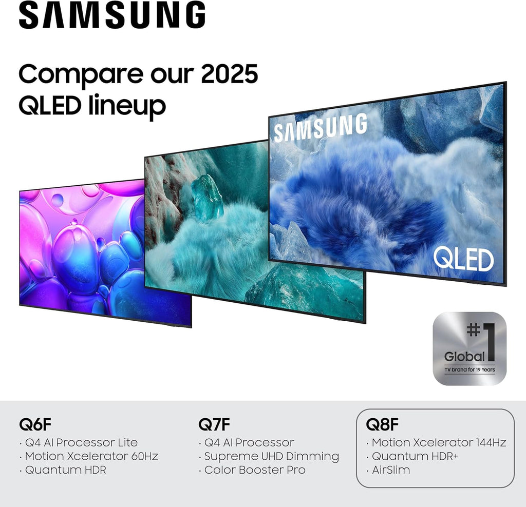 Samsung 65-Inch Class QLED Q8F 4K UHD Smart TV (2025 Model) Q4 AI Processor, 100% Color Volume with Quantum Dot, AirSlim Design, Endless Free Content, Samsung Vision AI, Alexa Built-in