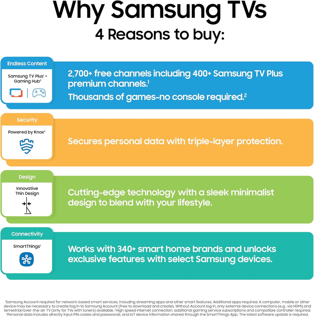 Samsung 65-Inch Class Crystal UHD U8000F 4K Smart TV (2025 Model) Endless Free Content, Crystal Processor 4K, MetalStream Design, Knox Security, Alexa Built-in
