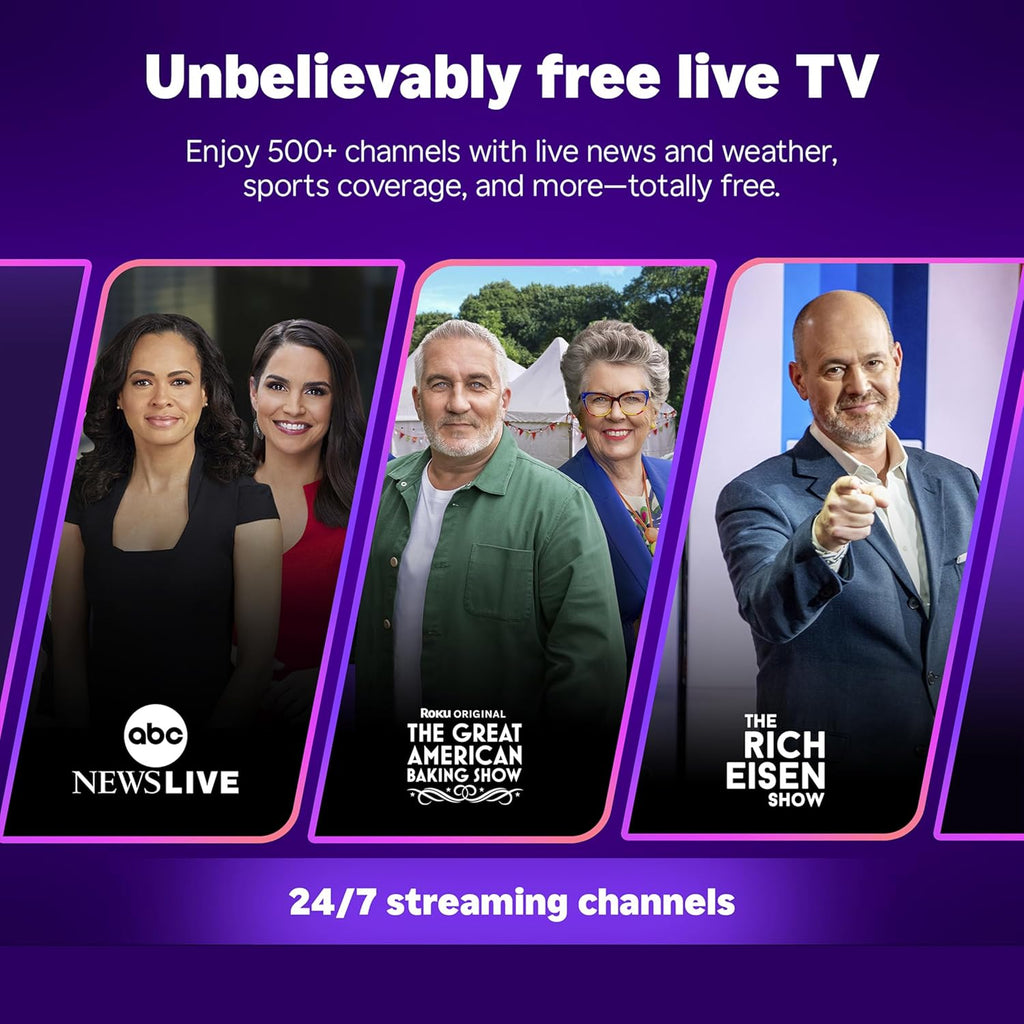 Roku Smart TV 2025 – 65-Inch Select Series, 4K HDR TV – RokuTV with Enhanced Voice Remote – Flat Screen LED Television with Wi-Fi for Streaming Live Local News, Sports, Family Entertainment