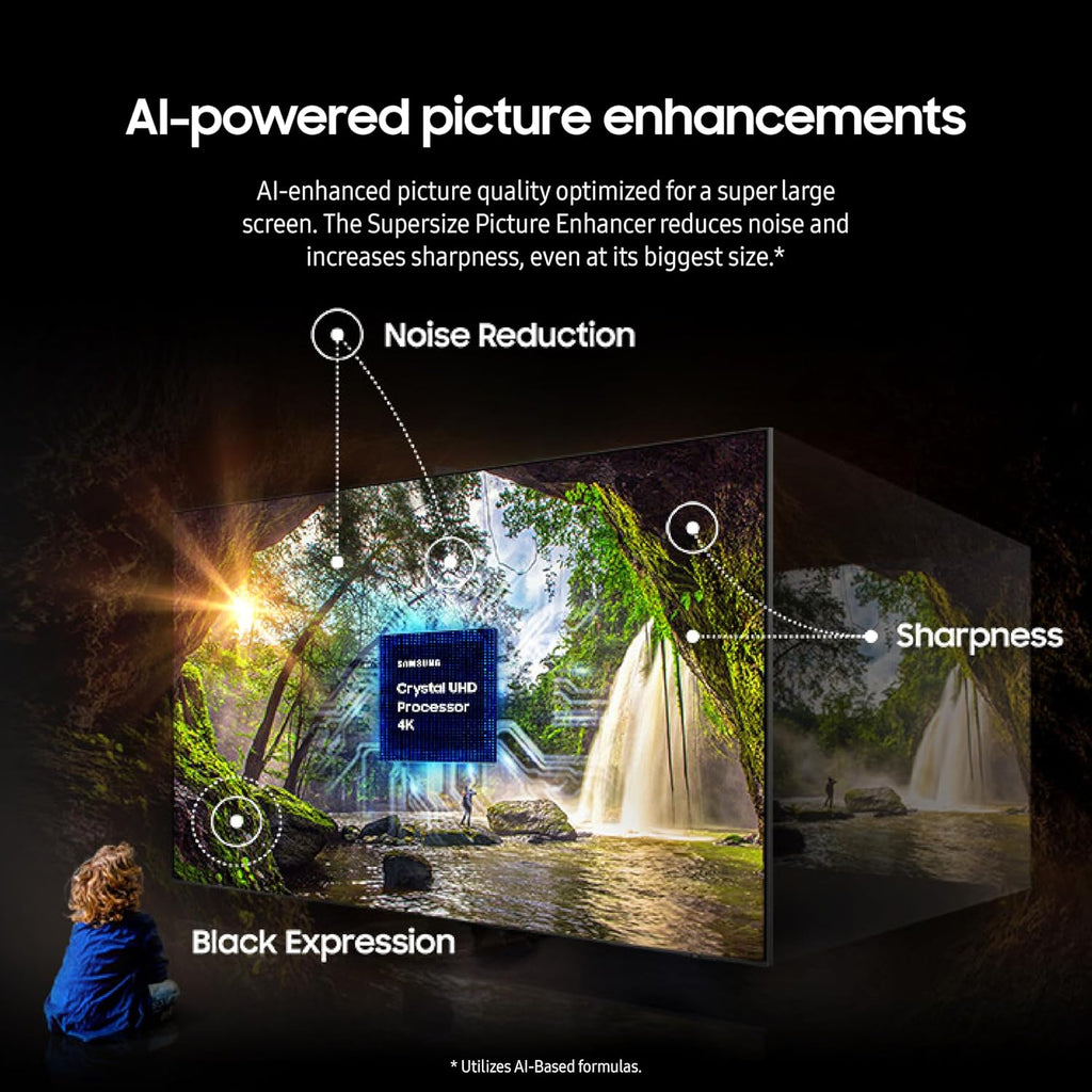 Samsung 98-Inch Class 4K Crystal UHD DU9000 Series HDR Smart TV, Object Tracking Sound Lite, Motion Xcelerator 120Hz, Supersize Picture Enhancer, Mega Contrast, Alexa Built-In (UN98DU9000, 2024 Model)
